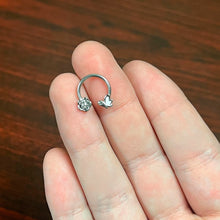 Load image into Gallery viewer, 16G 3/8 Clear Gem White Butterfly Flower Horseshoe Circular Barbell