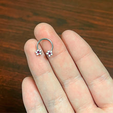 Load image into Gallery viewer, 16G 3/8 Pink Gem Daisy Flowers Horseshoe Circular Barbell