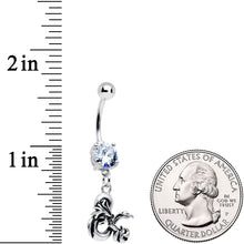 Load image into Gallery viewer, Officially Licensed Dungeons & Dragons Clear CZ Gem Dangle Belly Ring