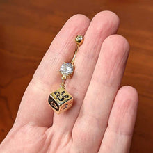 Load image into Gallery viewer, Licensed Dungeons & Dragons Clear CZ Gem Dice Dangle Belly Ring