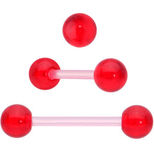 Load image into Gallery viewer, Licensed Dragonball Z Blue Red Star Kanji Barbell Tongue Ring Set of 4