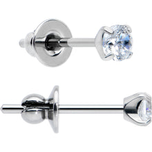 Load image into Gallery viewer, 3mm Clear CZ Gem Implant Grade Titanium Stud Earrings