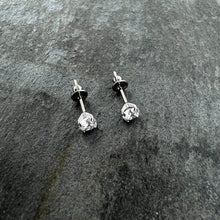 Load image into Gallery viewer, 4mm Clear CZ Gem Implant Grade Titanium Stud Earrings