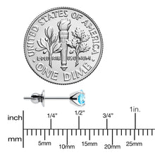 Load image into Gallery viewer, 4mm Blue CZ Gem Implant Grade Titanium Stud Earrings