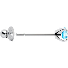 Load image into Gallery viewer, 4mm Blue CZ Gem Implant Grade Titanium Stud Earrings