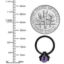 Load image into Gallery viewer, 16G 3/8 Purple Amethyst Black Claw Hand Hinged Segment Ring
