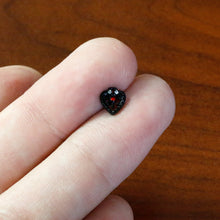 Load image into Gallery viewer, 16G 1/4 Red Clear Gem Black Heart Key Cartilage Tragus Earring