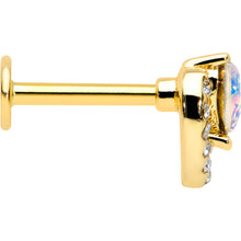 Load image into Gallery viewer, 16G 5/16 Aurora Clear Gem Rococo Heart Labret Monroe Tragus