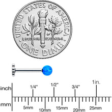 Load image into Gallery viewer, 16G 5/16 Blue Synthetic Opal Titanium Threadless Flower Labret