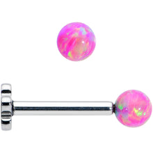 Load image into Gallery viewer, 16G 5/16 Pink Synthetic Opal Titanium Threadless Flower Labret