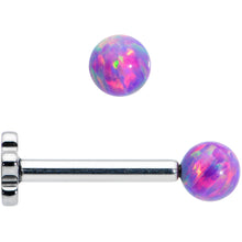 Load image into Gallery viewer, 16G 5/16 Purple Synthetic Opal Titanium Threadless Flower Labret
