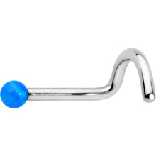 Load image into Gallery viewer, 18G 1/4 Blue Synth Opal G23 Titanium Threadless Left Nose Screw