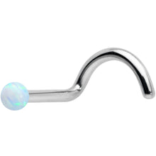 Load image into Gallery viewer, 18G 1/4 White Synth Opal G23 Titanium Threadless Left Nose Screw