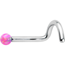 Load image into Gallery viewer, 18G 1/4 Pink Synth Opal G23 Titanium Threadless Left Nose Screw