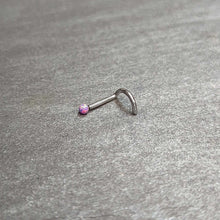 Load image into Gallery viewer, 18G 1/4 Purple Synth Opal G23 Titanium Threadless Left Nose Screw