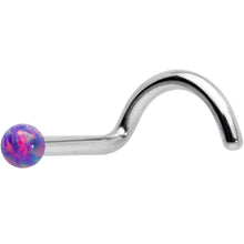 Load image into Gallery viewer, 18G 1/4 Purple Synth Opal G23 Titanium Threadless Left Nose Screw
