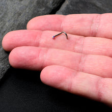 Load image into Gallery viewer, 18G 1/4 Purple Synth Opal G23 Titanium Threadless Left Nose Screw