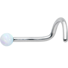 Load image into Gallery viewer, 20G 1/4 White Synth Opal G23 Titanium Threadless Left Nose Screw