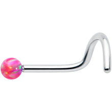 Load image into Gallery viewer, 20G 1/4 Pink Synth Opal G23 Titanium Threadless Left Nose Screw