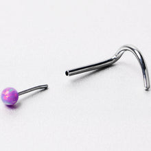 Load image into Gallery viewer, 20G 1/4 Purple Synth Opal G23 Titanium Threadless Left Nose Screw