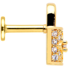 Load image into Gallery viewer, 16G 1/4 Clear CZ Gem Gold Tone Lock It Up Labret