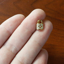 Load image into Gallery viewer, 16G 1/4 Clear CZ Gem Gold Tone Lock It Up Labret