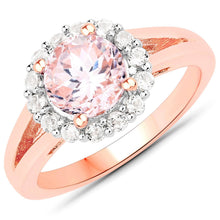 Load image into Gallery viewer, 2.25 Carat Genuine Kunzite and White Topaz .925 Sterling Silver Ring