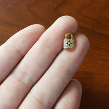 Load image into Gallery viewer, 16G 5/16 Clear CZ Gem Gold Tone Lock It Up Labret Monroe Tragus