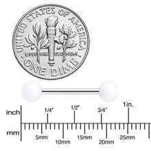 Load image into Gallery viewer, 14G 9/16 Matte White Aurora Barbell Nipple Ring Set