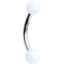 Load image into Gallery viewer, 16G 5/16 Matte White Aurora Curved Eyebrow Ring