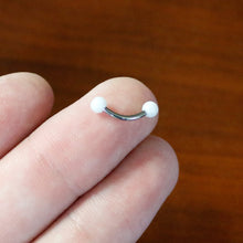 Load image into Gallery viewer, 16G 5/16 Matte White Aurora Curved Eyebrow Ring