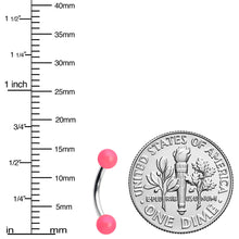 Load image into Gallery viewer, 16G 5/16 Matte Pink Aurora Curved Eyebrow Ring