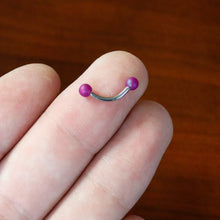 Load image into Gallery viewer, 16G 5/16 Matte Purple Aurora Curved Eyebrow Ring