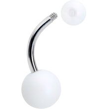 Load image into Gallery viewer, Matte White Aurora Ends Belly Ring