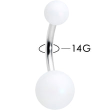 Load image into Gallery viewer, Matte White Aurora Ends Belly Ring