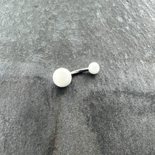 Load image into Gallery viewer, Matte White Aurora Ends Belly Ring