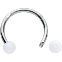 Load image into Gallery viewer, 16G 3/8 Matte White Aurora Horseshoe Circular Barbell