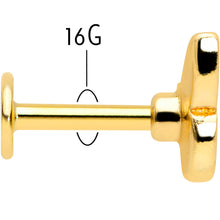 Load image into Gallery viewer, 16G 1/4 Gold Tone Red Pink Blue Butterfly Labret Monroe Tragus