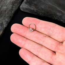 Load image into Gallery viewer, 16G 3/8 Red Gem Rose Gold Tone Octogram Star Hinged Circular Ring