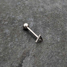 Load image into Gallery viewer, Clear Gem Double Triangle Barbell Tongue Ring
