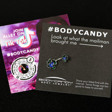 Load image into Gallery viewer, Spring Flower Green Blue Double Mount Belly Ring