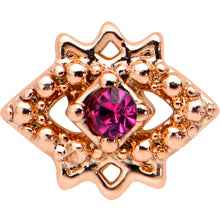 Load image into Gallery viewer, 20G 1/4 Red Gem Rose Gold Tone Octogram Star Nose Bone