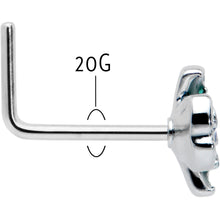 Load image into Gallery viewer, 20G 7mm Spring Flower Green Blue L Shape Nose Ring