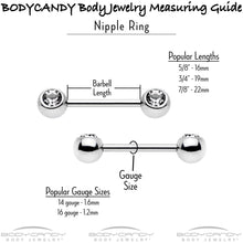 Load image into Gallery viewer, 14G 9/16 Spring Flower Blue Green Barbell Nipple Ring Set