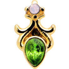 Load image into Gallery viewer, 16G 5/16 Green Gem Gold Tone Shades of Spring Labret Monroe Tragus