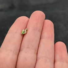 Load image into Gallery viewer, 16G 5/16 Green Gem Gold Tone Shades of Spring Labret Monroe Tragus