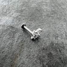 Load image into Gallery viewer, 16G 5/16 Clear CZ Gem Threadless Leaves Labret Monroe Tragus