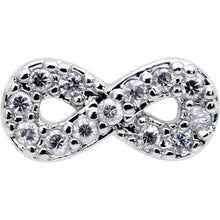 Load image into Gallery viewer, 16G 5/16 Clear CZ Gem Internal Thread Infinity Sign Labret Tragus
