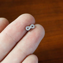 Load image into Gallery viewer, 16G 5/16 Clear CZ Gem Internal Thread Infinity Sign Labret Tragus