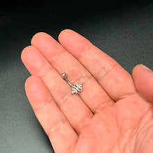 Load image into Gallery viewer, Clear CZ Gem Elegant Double Heart Baroque Belly Ring